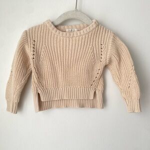 The Simple Folk Sweater Baby 0 - 3 Months 100% Cotton Knit Jumper Cream